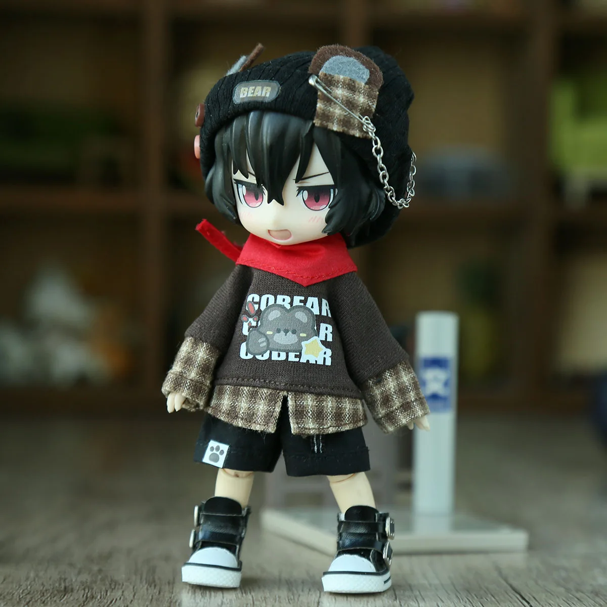 Nouveau Ob11 poupée mignon ours gilet ensemble vêtements avec chapeau pour Penny, Nendoroids Ob11, Mollys, Obitsu 11, Ymy poupée