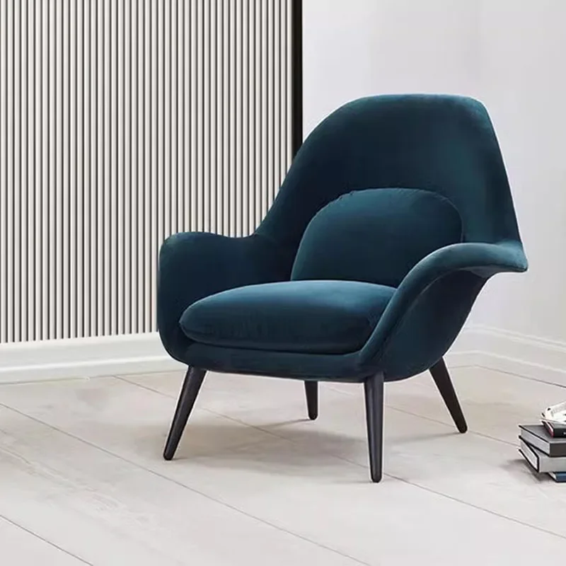 nowoczesne krzesło do salonu luksusowe wypoczynek niebieskie aksamitne krzesło do salonu minimalistyczne przenośne meble domowe Fauteuil Design