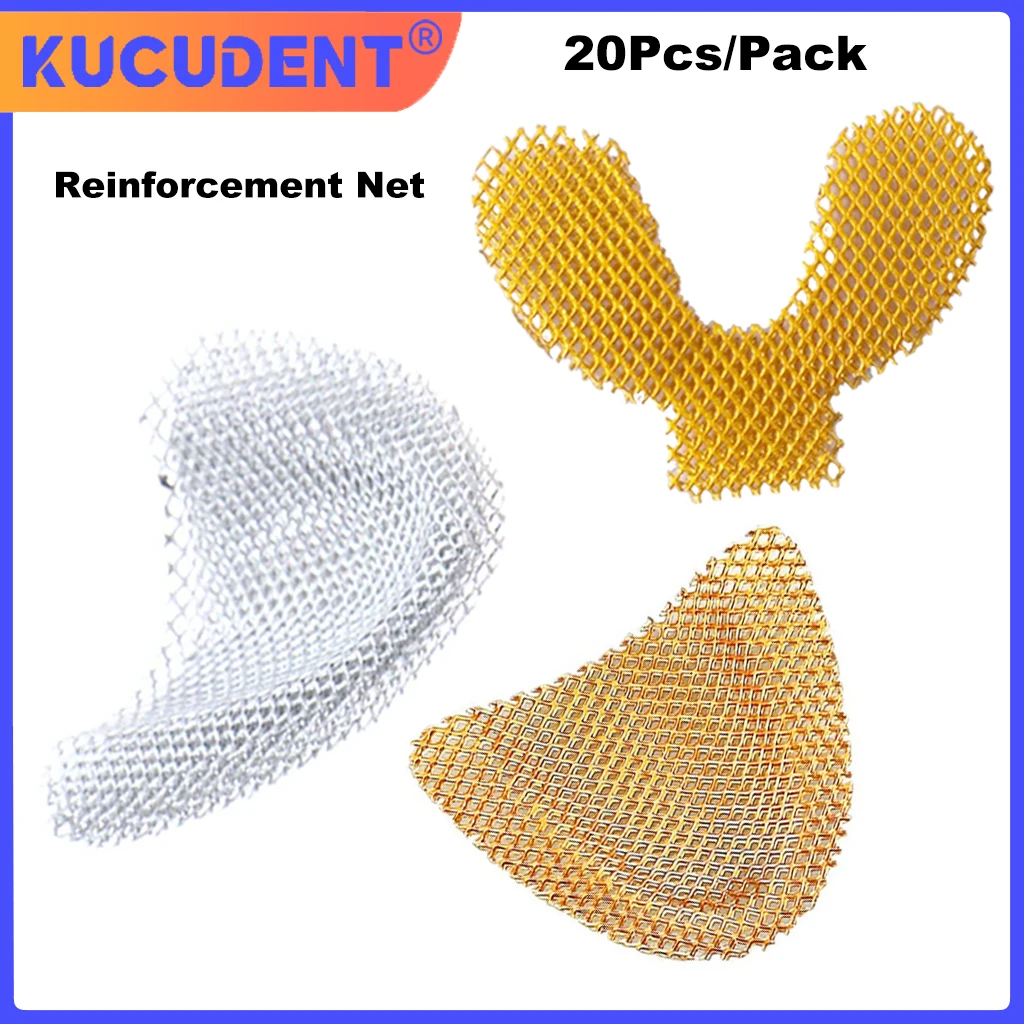 20Pcs/Pack Denture Reinforcement Mesh Upper Lower Gold Denture Materials Retention Strengthen Trays For Acrylic Partial Denture