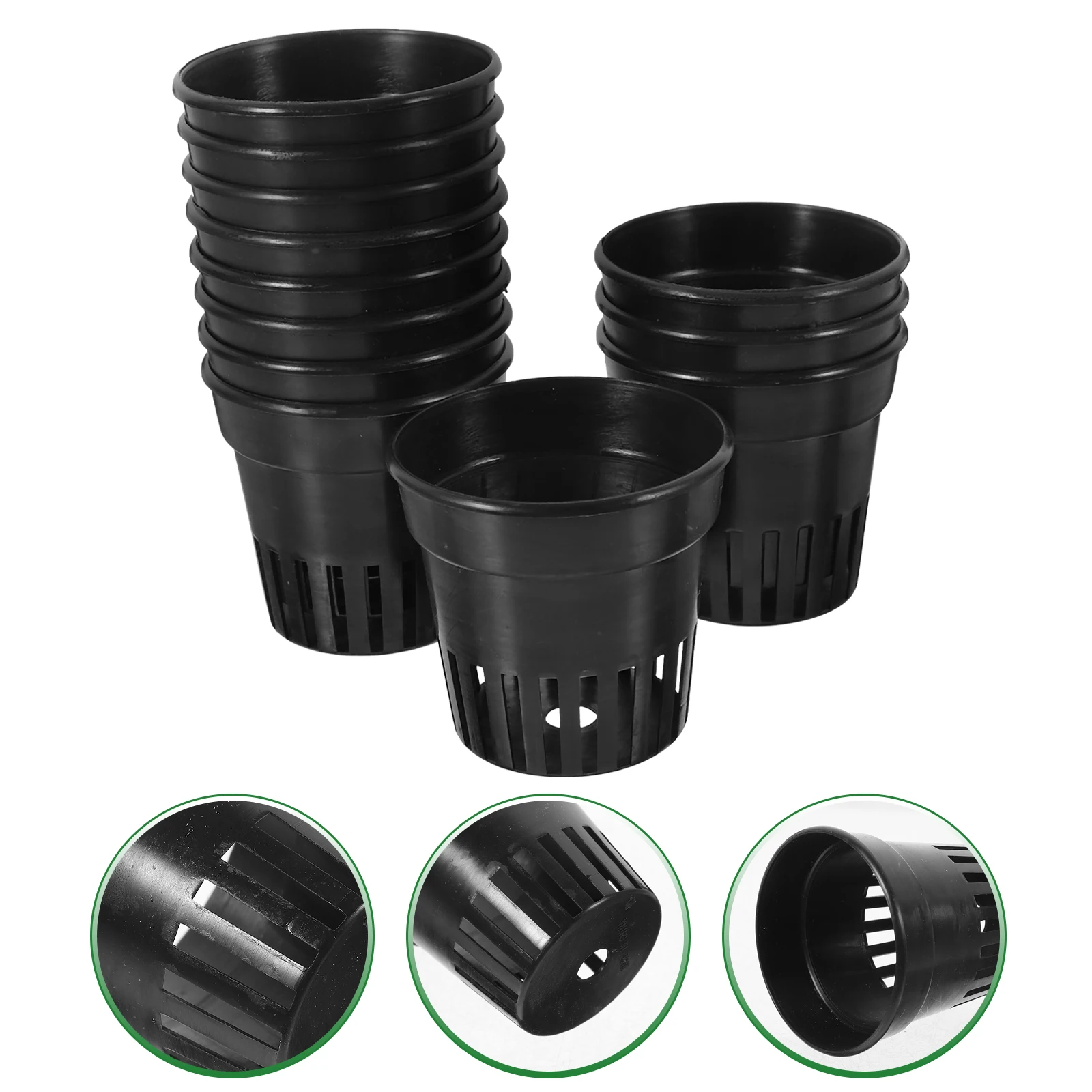 

12 Pcs Planting Basket Grow Pots Fish Tank Hydroponic Garden Net Aquarium Grass Plants Container Black Baskets