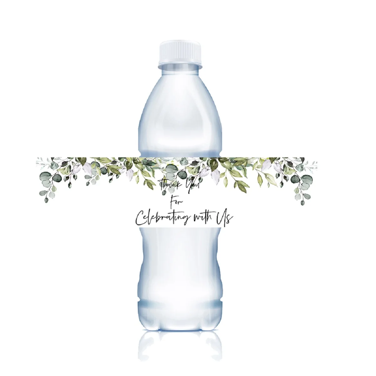 Eucalyptus Leaves  Wedding Forest Cheers Mineral Water Bottle Stickers Rectangular Gift Stickers Suitable For Party Decoration