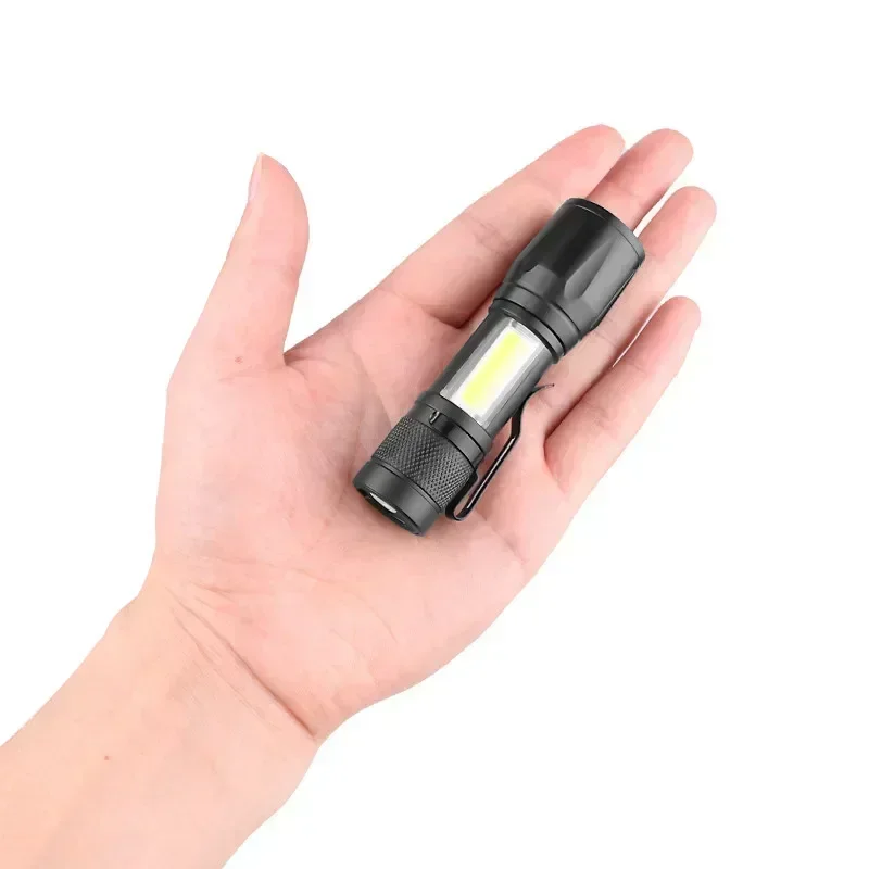 1/3/5/7 PCS Mini LED Flashlight COB+XPE Portable Torch Camping Lantern Zoomable Focus Light Tactical Flashlight with Pen Clip