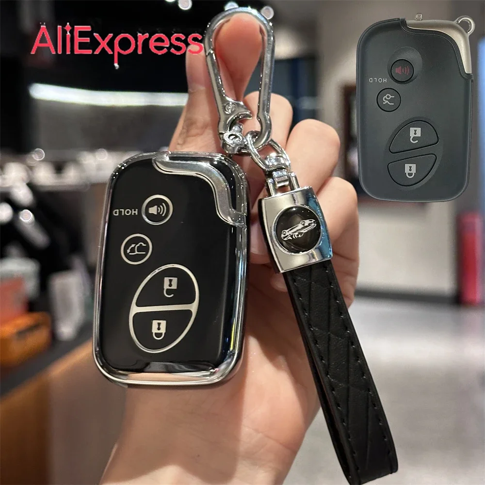 

Key Fob Cover With Car Keychain Lanyard For Lexus GX460 RX350 ES350 IS250 GX460 LX570 IS350 GS430 GS300 GS450h Key Case Shell