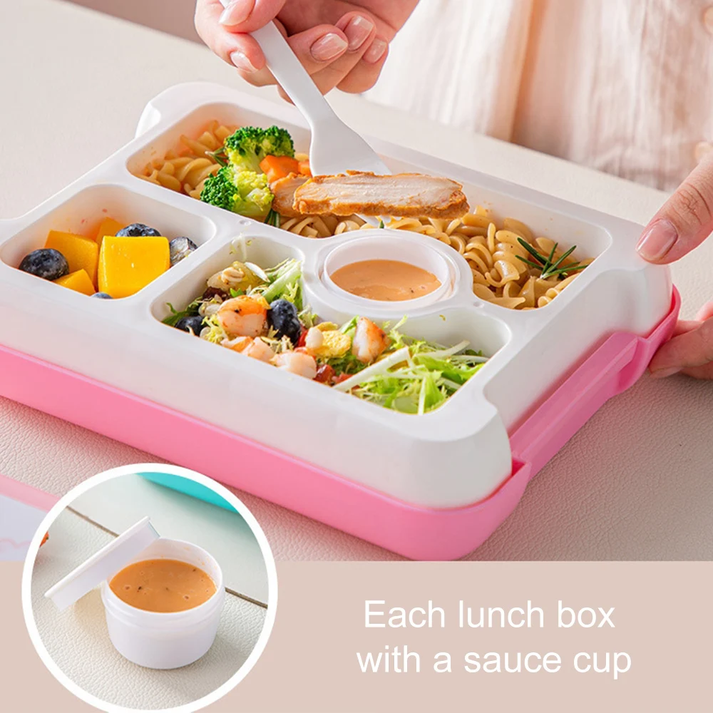 Unicorn Lunch Box For Children Toddler Student Lunch Boxes With Sauce Cup Kid\'s Bento Box For Picnic Food Container Tableware