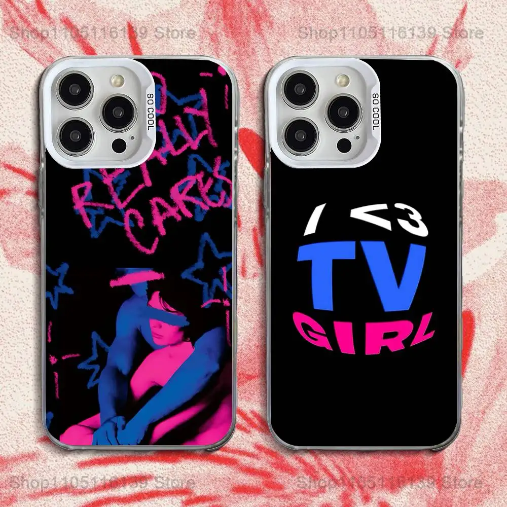 

T-TV Girl Band Phone Case For iPhone 16,15,14,13,12,11,Pro,XS,Max,Plus,Mini,SE White Candy Matte Shockproof Cover