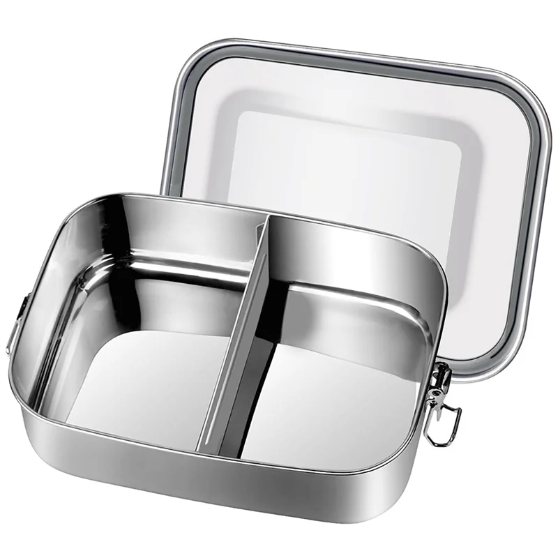 Stainless Steel Lunch Box, 1200 Ml Lunch Box, Leak-Proof with Removable Divider, Lunch Boxes,Environmentally Friendly