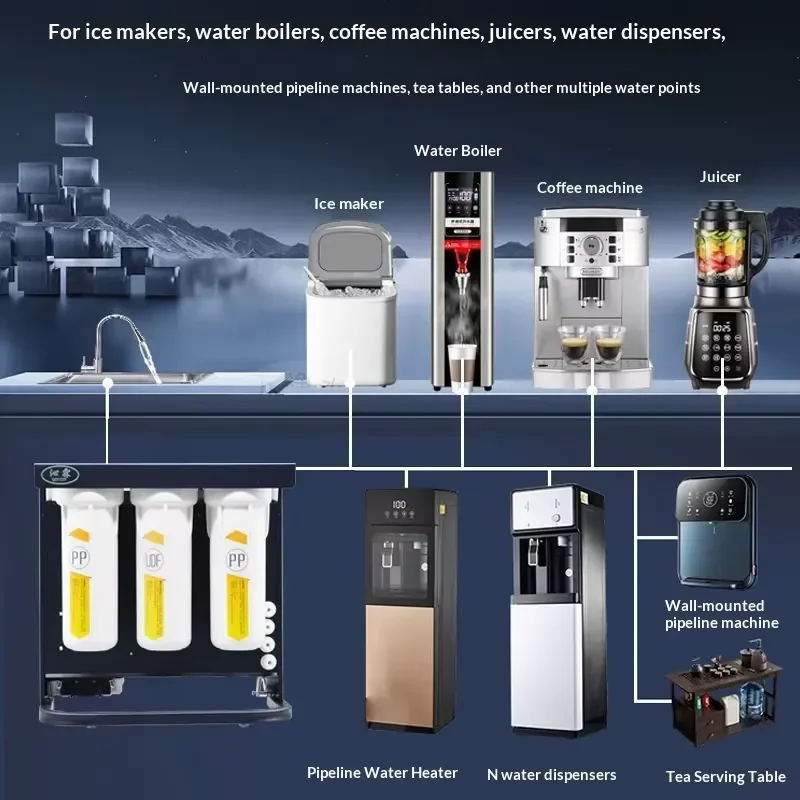 800GPD Commercial Reverse Osmosis Water Purifier System for Milk Tea Shop Direct Drinking Large Flow Kitchen Faucet DIY