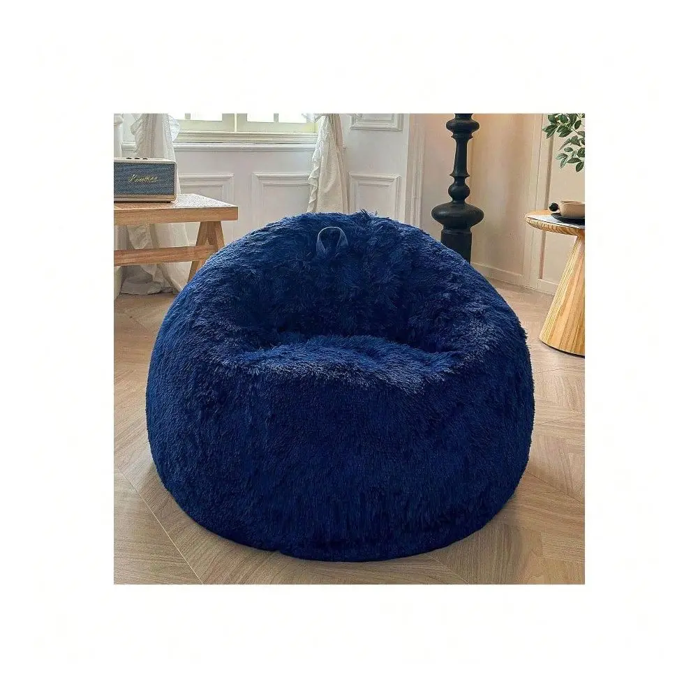 Plush Bean Bag Chair Cover Filling Not Included Washable, UltraSoft Faux Fur Storage Bean Bag Cover Large, Fluffy Bean Bag Chai