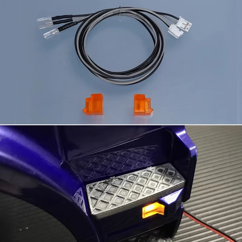 1 Pair LED Foot Pedal Turn Signal for 1/14 Tamiya RC Truck Scania R470 R620 Diy Parts Toys