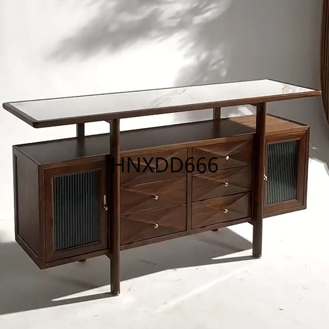 New Chinese black walnut solid wood side cabinet