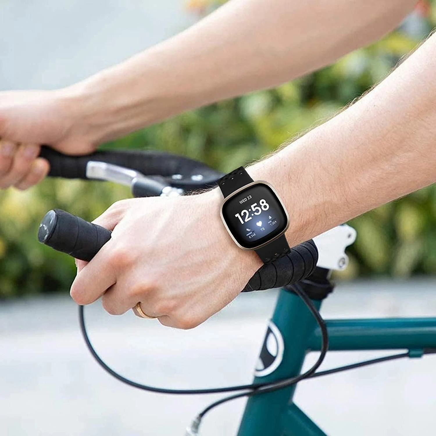 Comfortable, stylish, and durable premium silicone sport band for Versa 3/Sense - Perfect for daily wear and exercise - Elevate