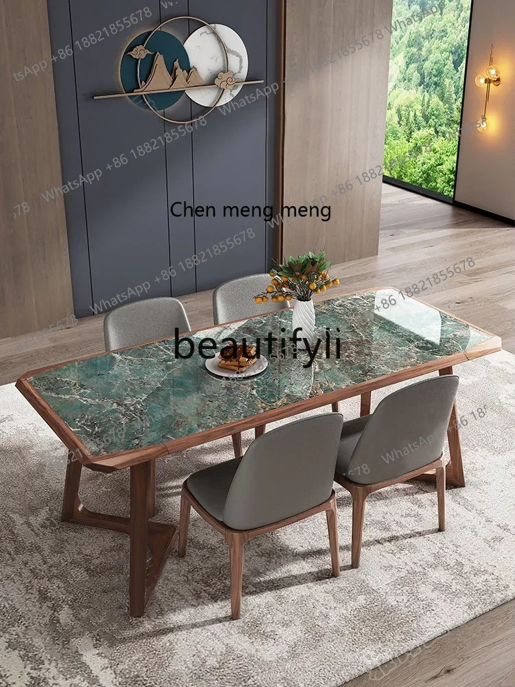 32A Light luxury household solid wood black walnut high-end imported Italian Pandora luxury stone