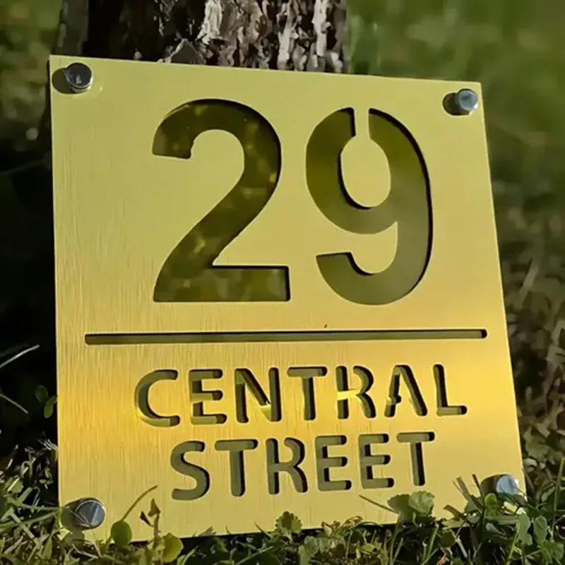 علامة منزل شخصية مع الأظافر رقم المنزل المخصص في الهواء الطلق ثلاثية الأبعاد علامة أكريليك عنوان اللوحة أرقام المنزل الخارجي علامة الباب لوحه لرقم البيت #5