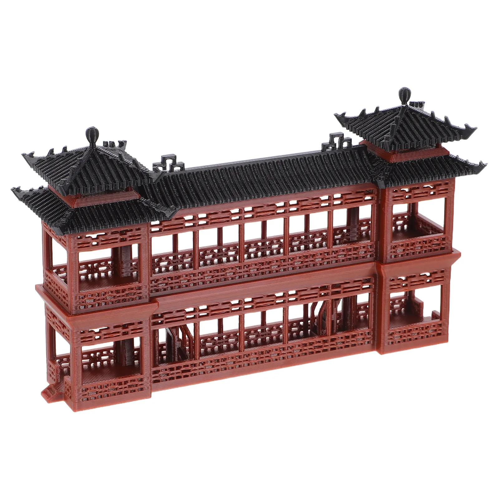 1 قطعة المشهد الصغير الصينية القديمة جناح مصغرة حديقة ديكور المنزل مكتب سطح المكتب خزان الأسماك عرض العمارة الآسيوية #1