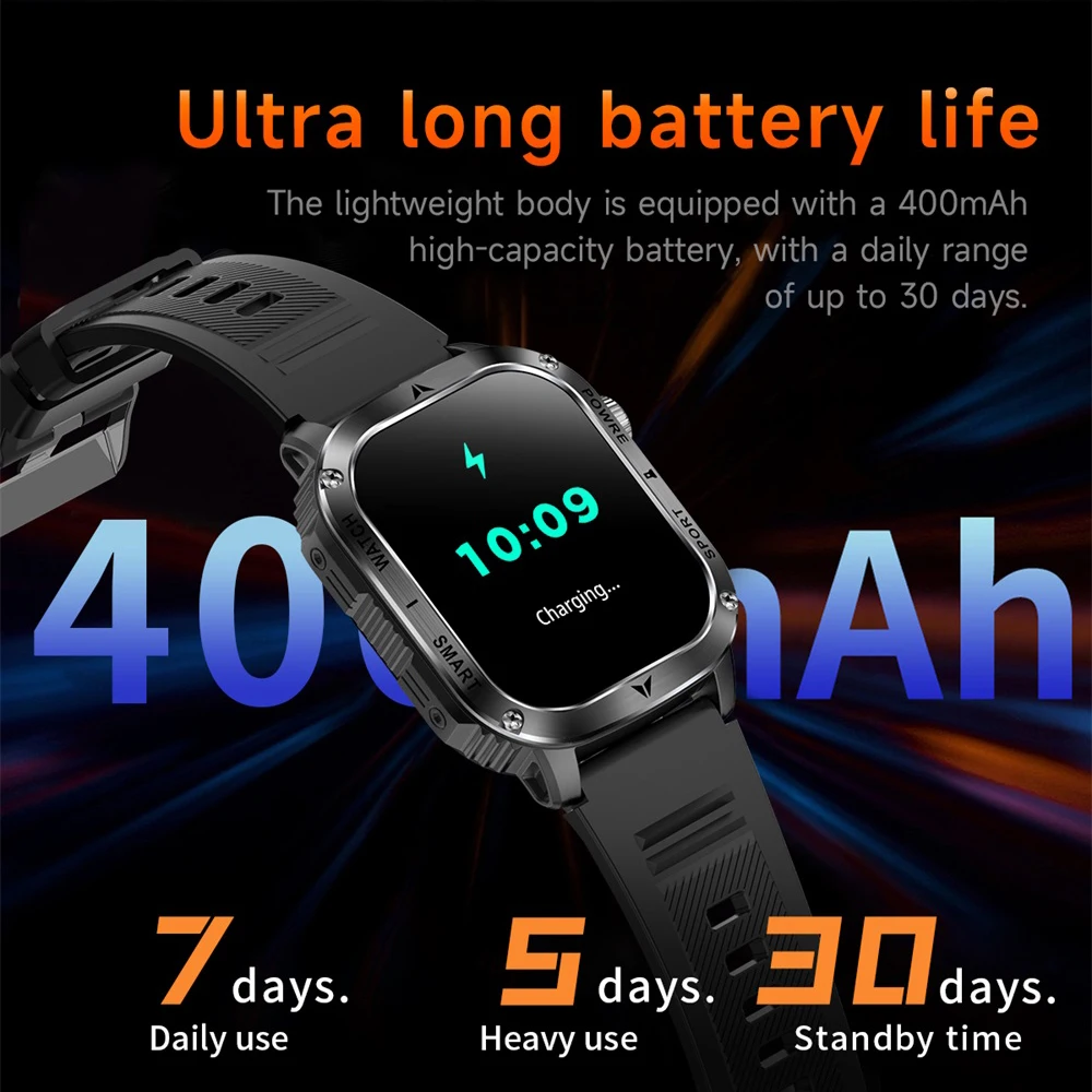 Original Outdoor-Taschenlampe, über 100 Sportmodi, Bluetooth-Anruf, Smartwatch, Gesundheitsarmband, wasserdicht, Sturzprävention, Smartwatch