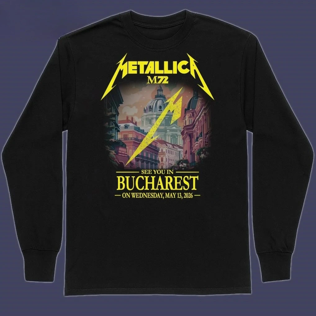 New Metallica M72 See You in Bucharest on Wednesday May 13th, 2026 Round-neck Hoodies and Hoodies