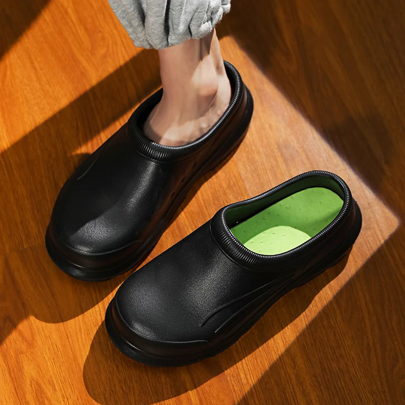 

Новые мужские и женские супермягкие водонепроницаемые резиновые сапоги, маслостойкая обувь для шеф-повара, пляжная обувь, утолщенные тапочки с мягкой подошвой, обувь для рыбалки