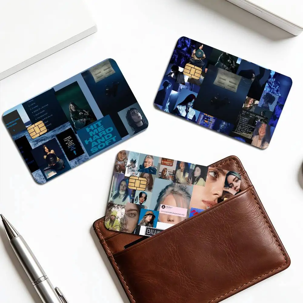 Fashion Billie Eilish Singer Star Fashion Matte Gold Silver Black Matte Film Skin Sticker Tape for Bank Credit Debit Card