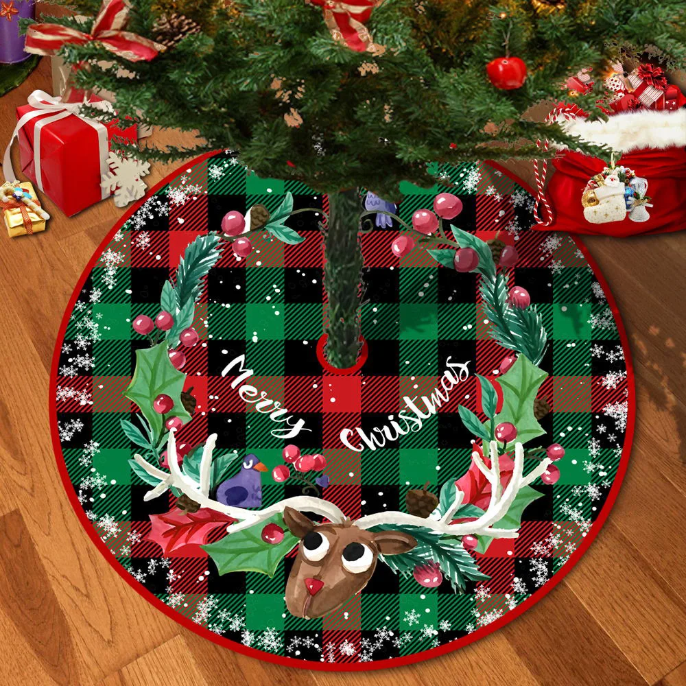 

72/92/122Cm Christmas Tree Skirt Red Christmas Tree Foot Cover Santa Claus Snowflake Christmas Tree Carpet Base Mat Decorations