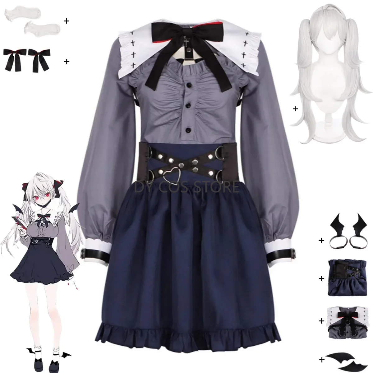 anime-virtuel-youtuber-kuzuha-tour-sexuel-sanya-cosplay-costume-femme-lolita-robe-perruque-femme-sexy-mignon-noel-halloween-costume