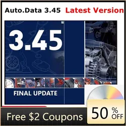 Software de reparación de automóviles Auto data 3,45, actualización de Software de coche de ayuda de instalación gratuita, última versión 3,45, Año 2014