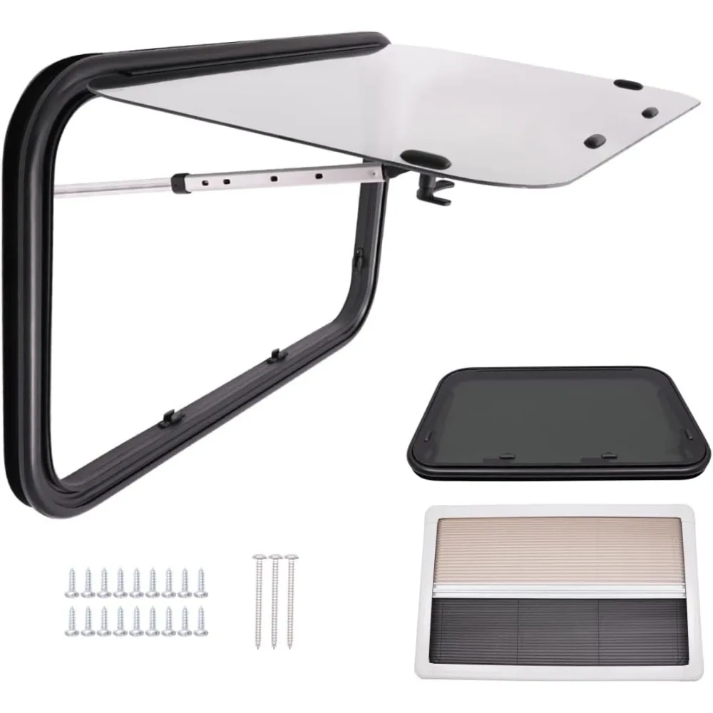 36x22 getint RV-uitgangsraam met nettescherm en sierring voor vervanging van aanhangwagens, vracht en campers