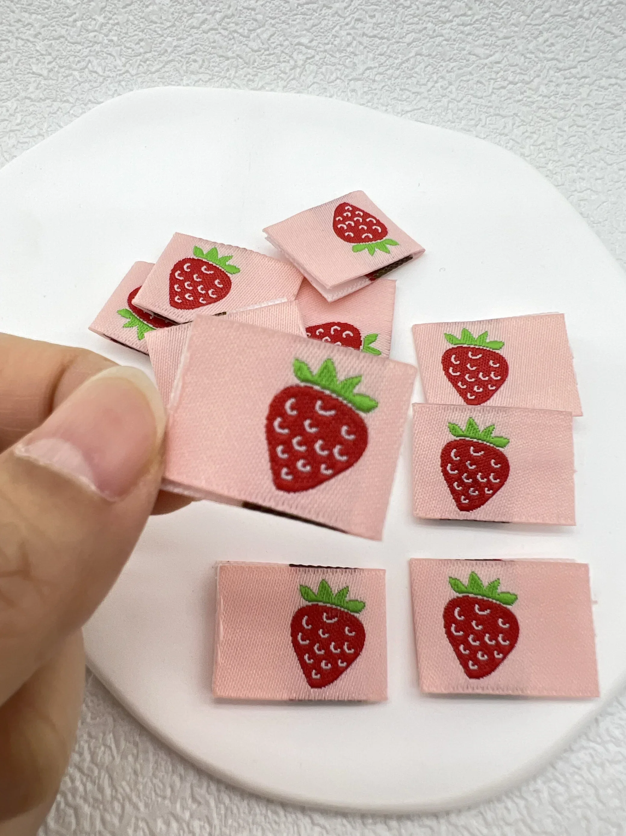 Color bow small side label handmade cloth half fold label sewing DIY accessories weaving label