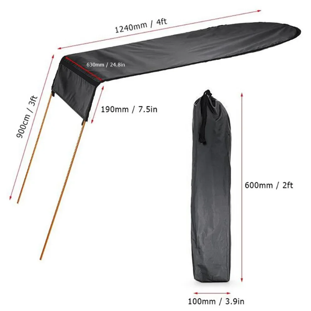 

125x80x65cm Inflatable Boat Dinghy Awning Fishing Shade Cover Sun Canopy Folding Sunshade Tent Rain Shelter Boat Accessories
