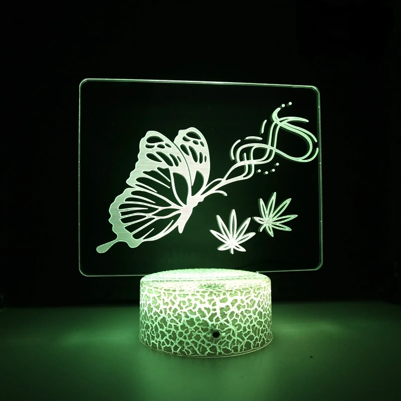 Butterfly Night Light Birthday Gift for Girls 3D Illusion Lamp Kids Bedside Lamp with 16 Colors Changing Remote Control Toys