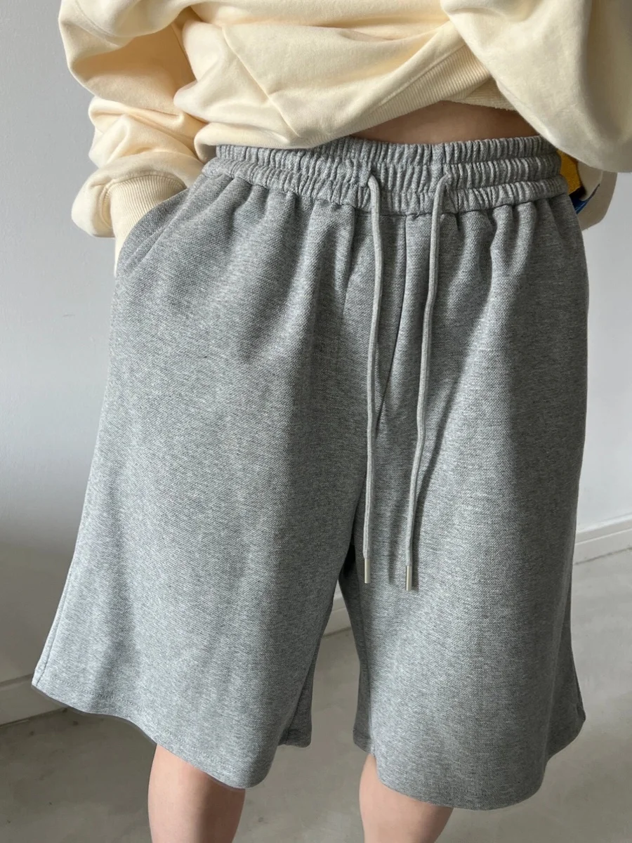 กางเกงวิ่งลำลองผ้าฝ้ายแท้ทรงหลวมสไตล์ BF สำหรับผู้หญิงใส่สบายในฤดูร้อน ทรงตรง ความยาวกลาง