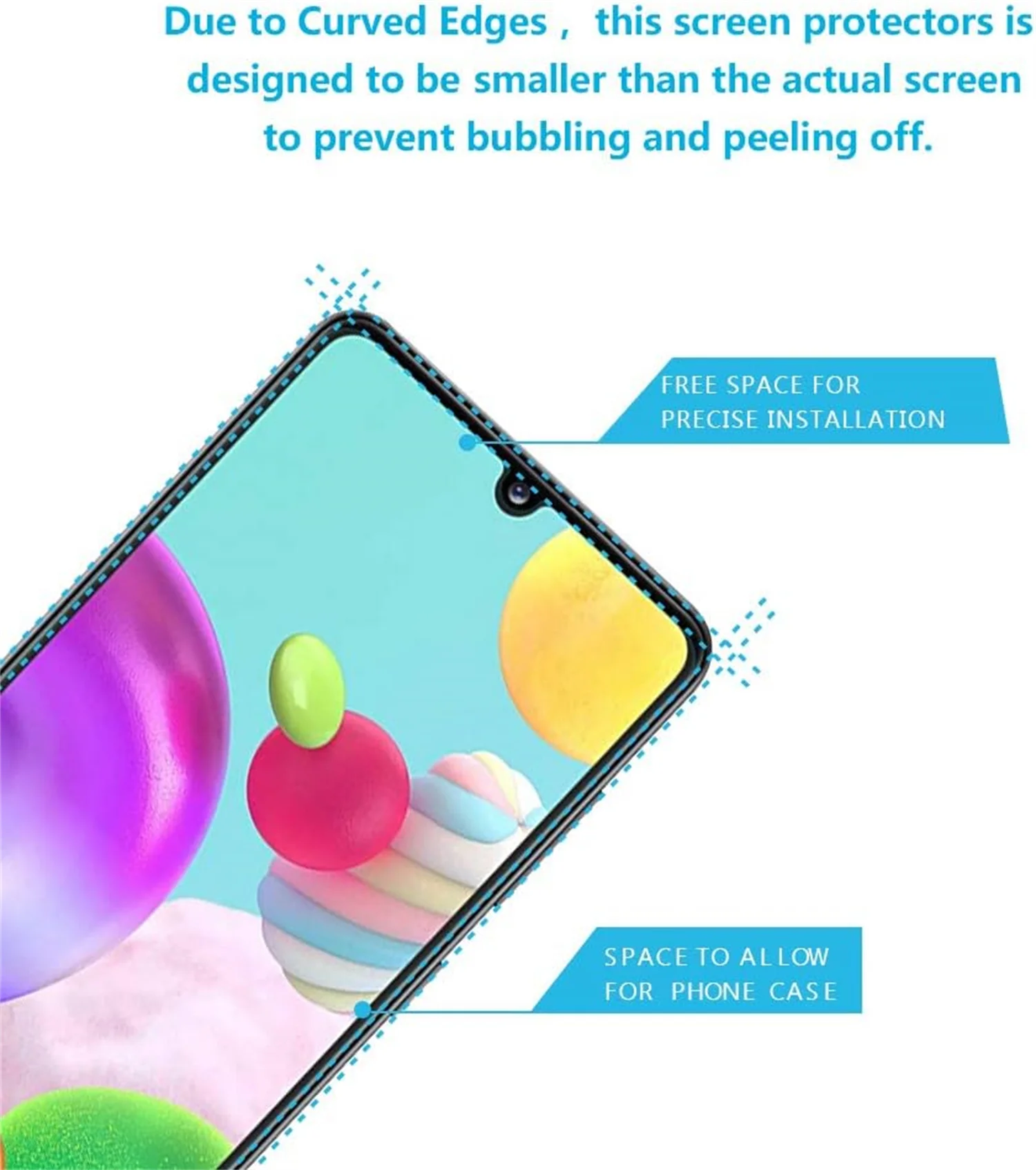 1/4 piece for Samsung Galaxy A41 tempered glass high-definition anti drop function intelligent screen protector glass film