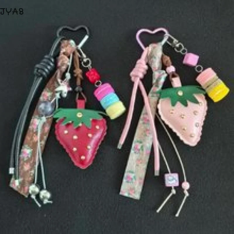 

New Series Leather Strawberry Bag Hanging Pendant Keychain Jewelry Gift Decoration Accessories
