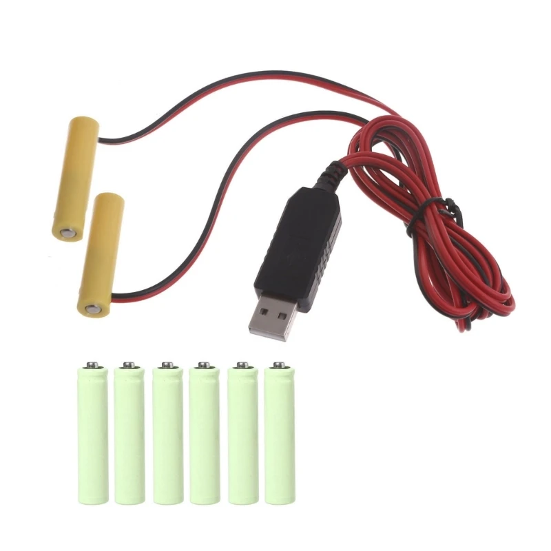 Dummy Battery Power Adapter Cable USB to 1.5V 3V 4.5V 6V AAA LR03 Battery Eliminators for LED Light Electronic Toy DropShipping