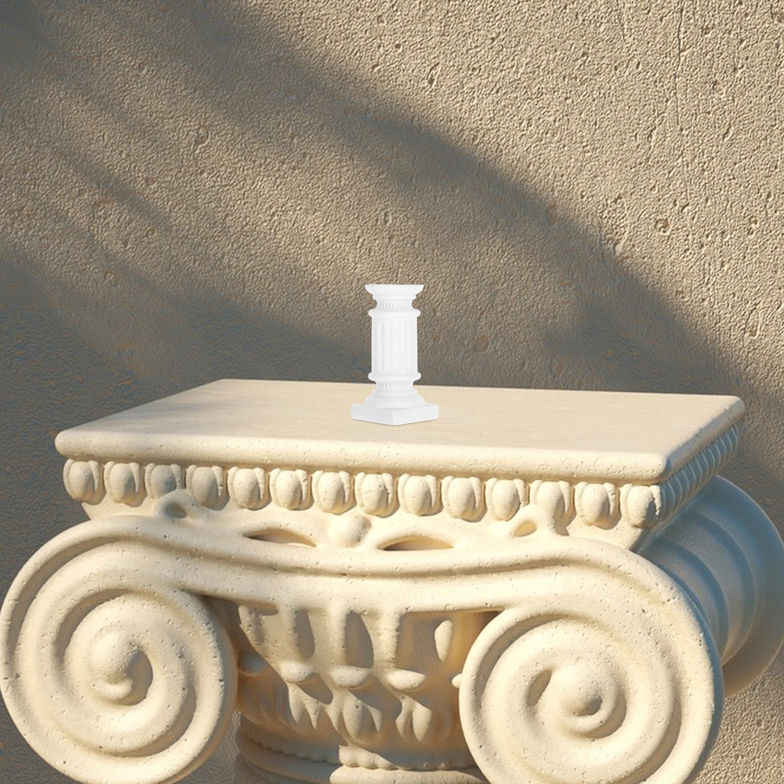 

Mini Roman Column Classical Greek Home Decor Resin Statue Pillar Miniature Smooth White Table Decoration Craft Ornament
