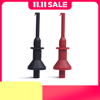 Multimeter Probe Hook 4mm Threaded Socket Smd Ic Clamp Spring Damage Test Gilding Suitable For Test Lead 2mm/4mm/M4 Interface