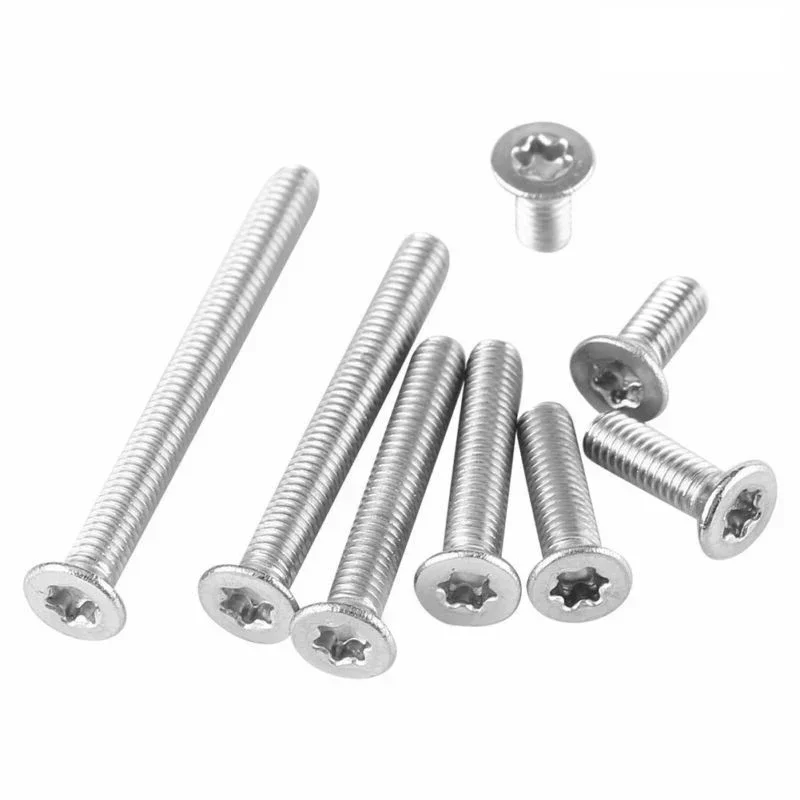 M 2.5 M3 M4 304 A2-70 Thép Không Gỉ 304 Torx Đầu Dẹp Countersunk Vít 6 Thùy Bu Lông Máy Vít