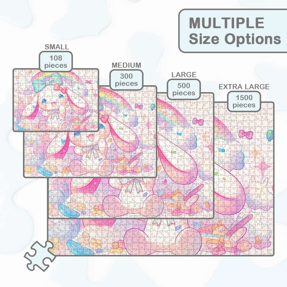 Cinnamoroll Regenbogen Holzpuzzle Sanrio Niedlicher Cartoon DIY Großes Puzzlespiel Spielzeug Geschenk Montessori Spaß Familienspiel Puzzle