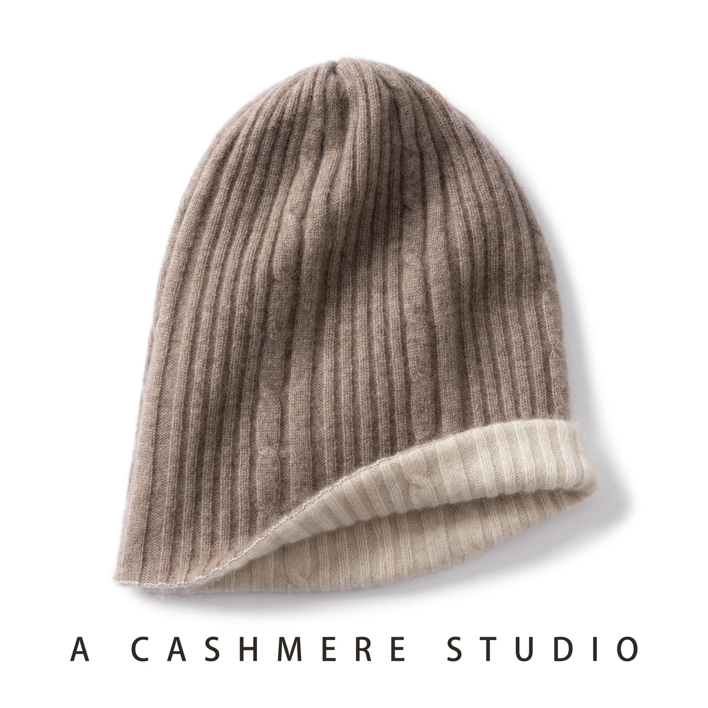 100%Quality Cashmere Hat for Women Winter Hats Two-Tone Double-Deck Knitted Hat Outdoor Thick Cashmere Warm Caps Hedging Beanies