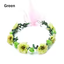 Fashion Bohemia Garland Rose Flower Crown Women Headbands Adjustable Ribbon Girls Floral Wreath Bridal Halo Hair Accessories - AliExpress 200000297