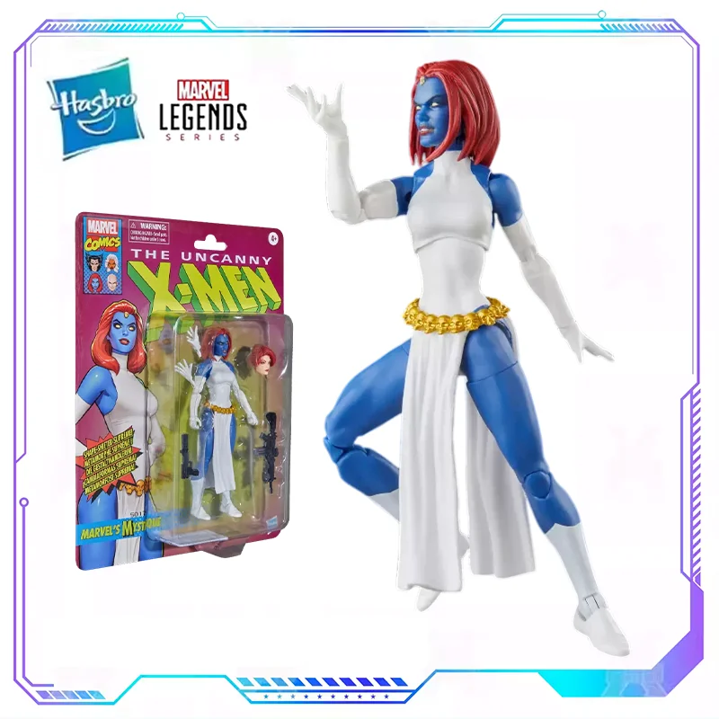 

Коллекционная фигурка Hasbro Marvel Legends X-Men Retro Card Mystique Action Comics, подвижная модель, игрушка, подарок