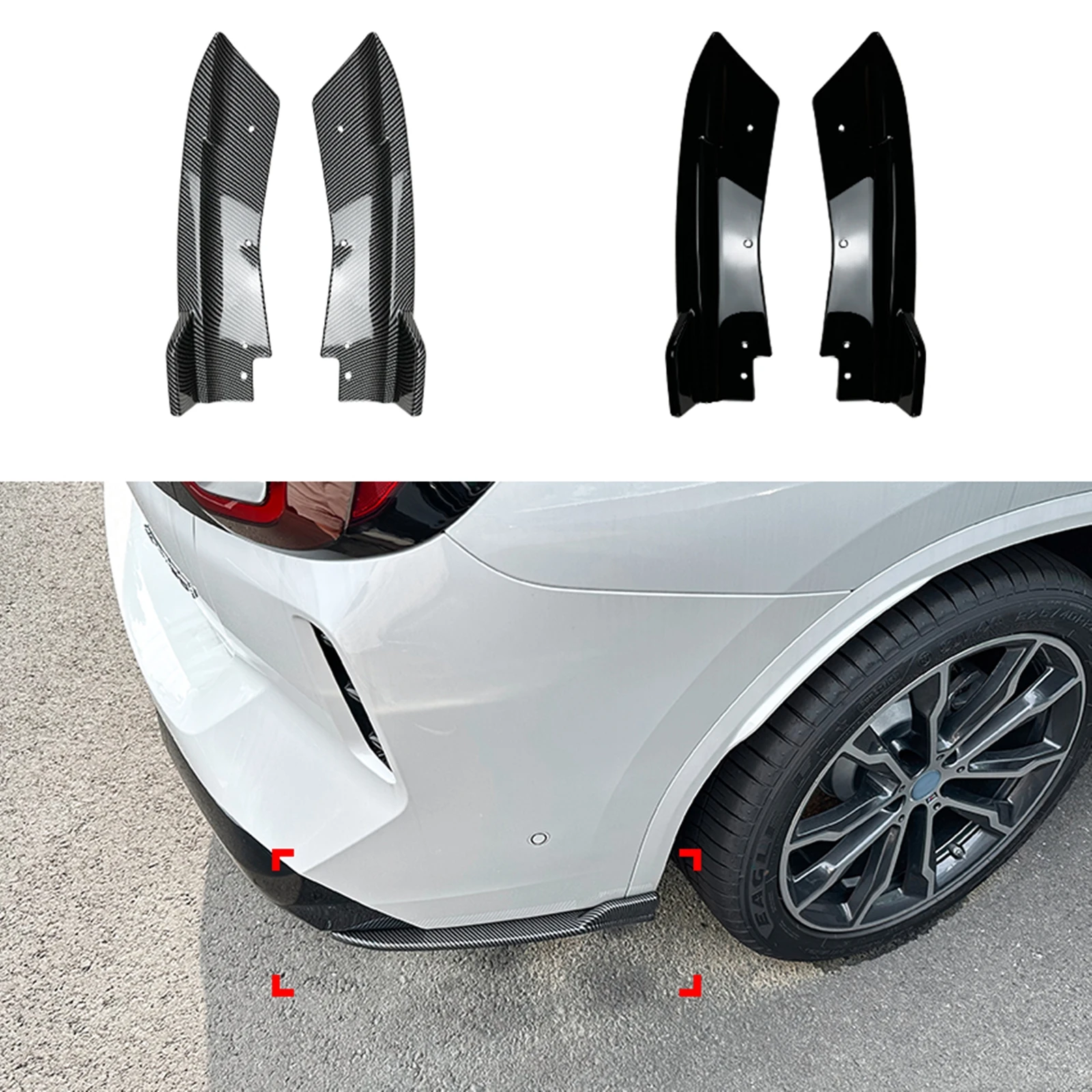 

For BMW X3 G01 LCI M Sport 2022-2023+ Rear Bumper Side Corner Cover Spoiler Trim Boot Splitter Plate Protection