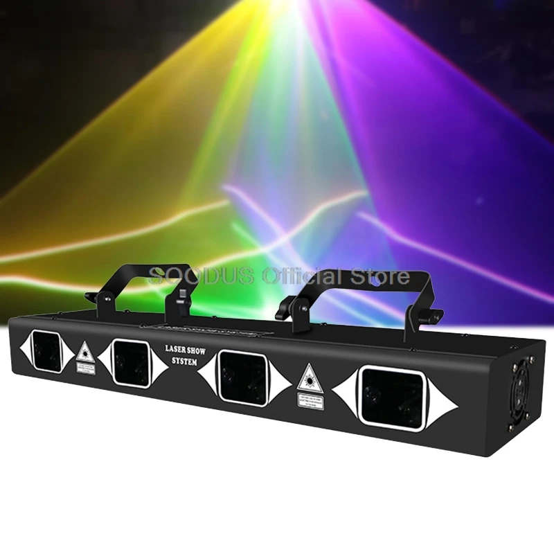 Lights 4 Eyes RGBYU LED Strobe DMX512 Light Professional Projector Sound Activated For Wedding DJ Stage Show KTV Dj Disco Party