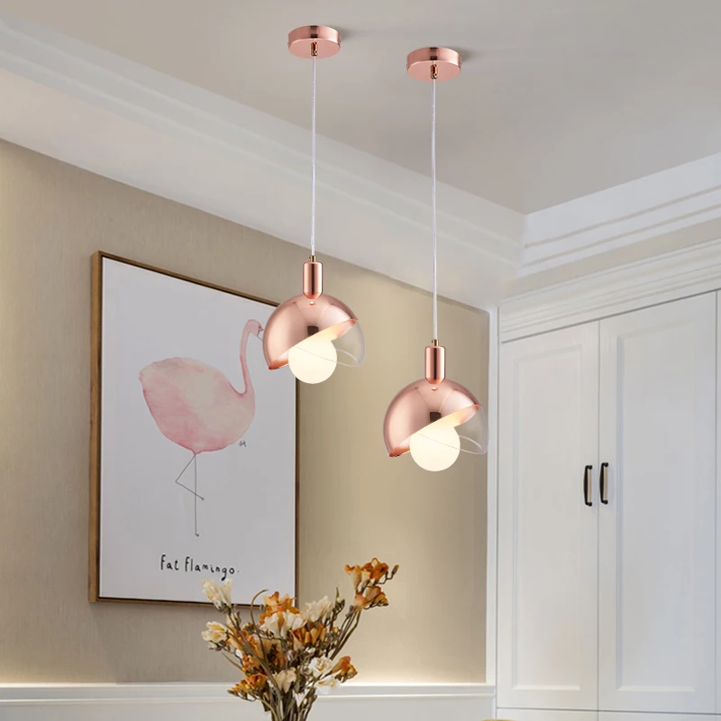 

Nordic art deco pendant light Small Lamp Decoration pendant lamp ball for Restaurant Bedroom Aisle Corridor Indoor rosegold lamp