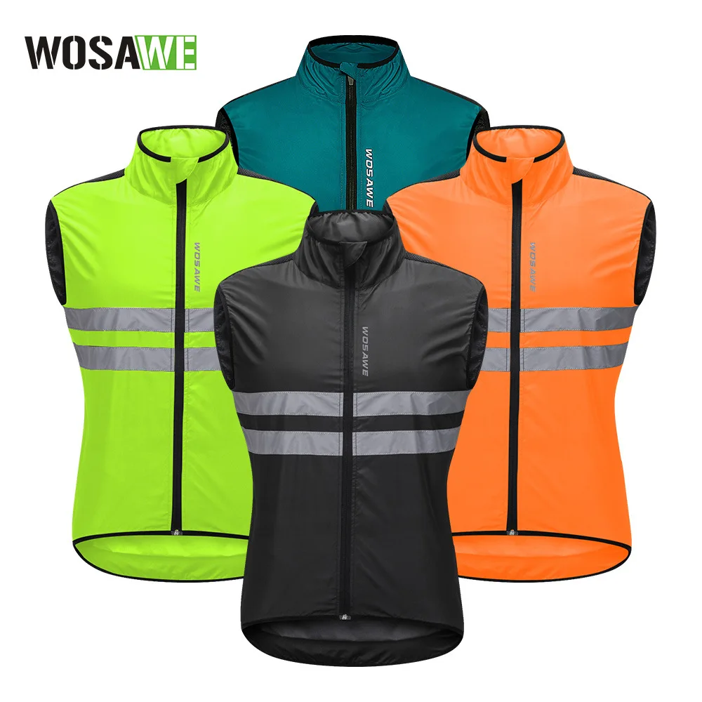 

WOSAWE Mountain Bike Cycing Sleeveless Vest Road Bike Night Riding Reflective Vest Breathable Windproof Riding Clothes BL205