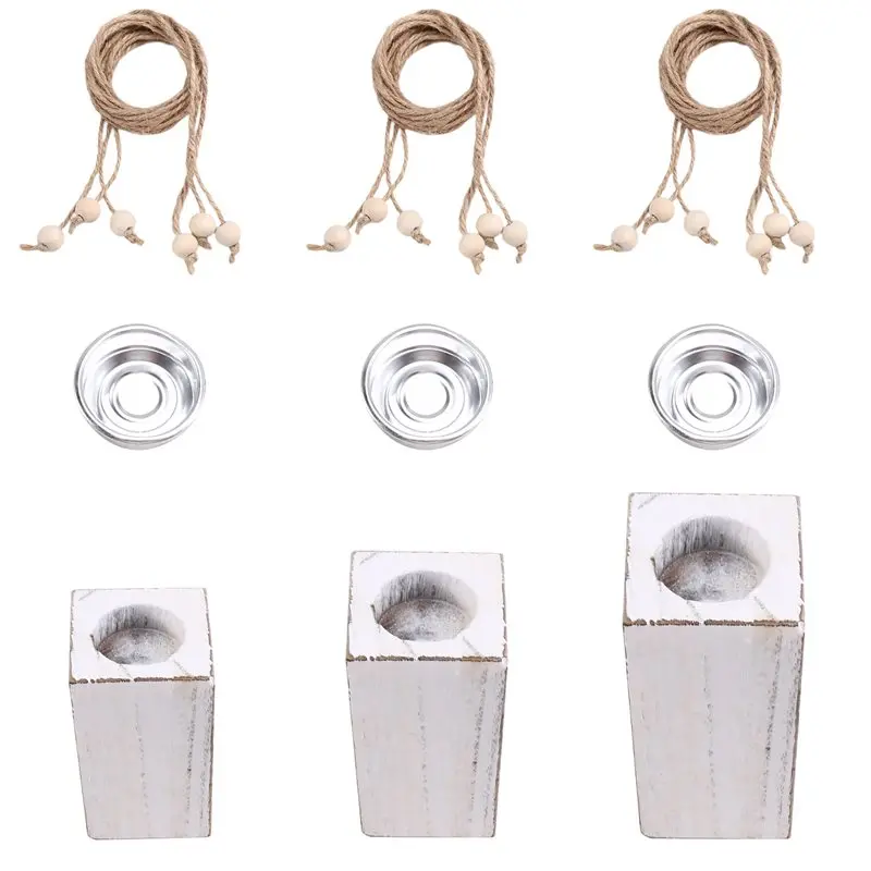 NEW HOT In Stock-Rustic Flameless Candles,White, For Valentine's Day Holiday Party Home Decor,Farmhouse Style Candle Holders
