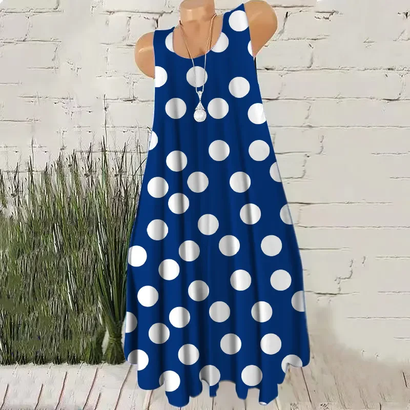 Round Dot Pattern Fashion Women Mini Dresses Summer Sleeveless 3D Printing Street Ladies Trend Dress 3XL Plus Size Casual Dress - Image 5