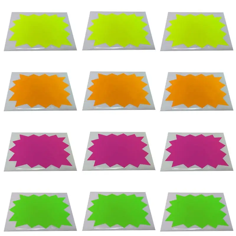 

Клейкие стикеры, Стикеры для розничного магазина, бумажная этикетка, бумажные знаки в форме разрыва, флуоресцентные наклейки