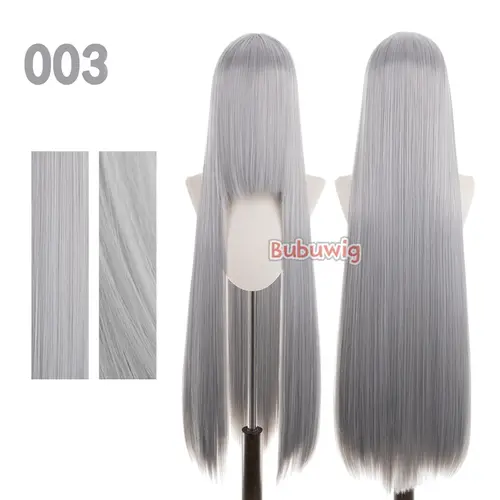 Bubuwig Synthetic Hair 100cm Long Straight Pure Color Cosplay Wigs Over 100 Colors Black White Red Blue Brown Wig Heat Resistant - Image 81