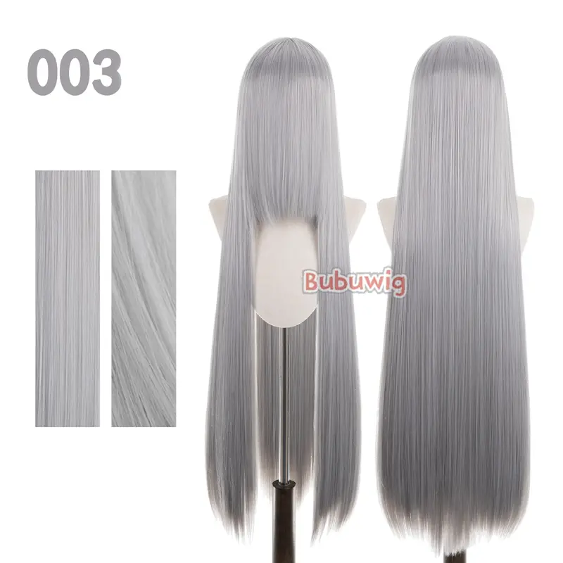 Bubuwig Synthetic Hair 100cm Long Straight Pure Color Cosplay Wigs Over 100 Colors Black White Red Blue Brown Wig Heat Resistant - Image 81