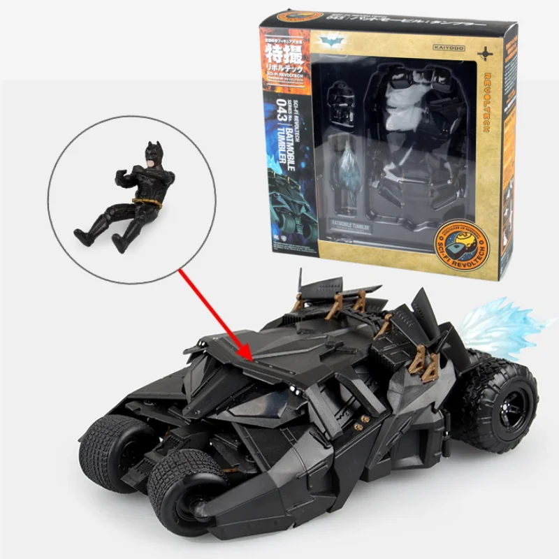 SCI-FI Revoltech Series NO.043 Bruce Wayne Batmobile Tumbler PVC Action Figure Collectible Model Toy